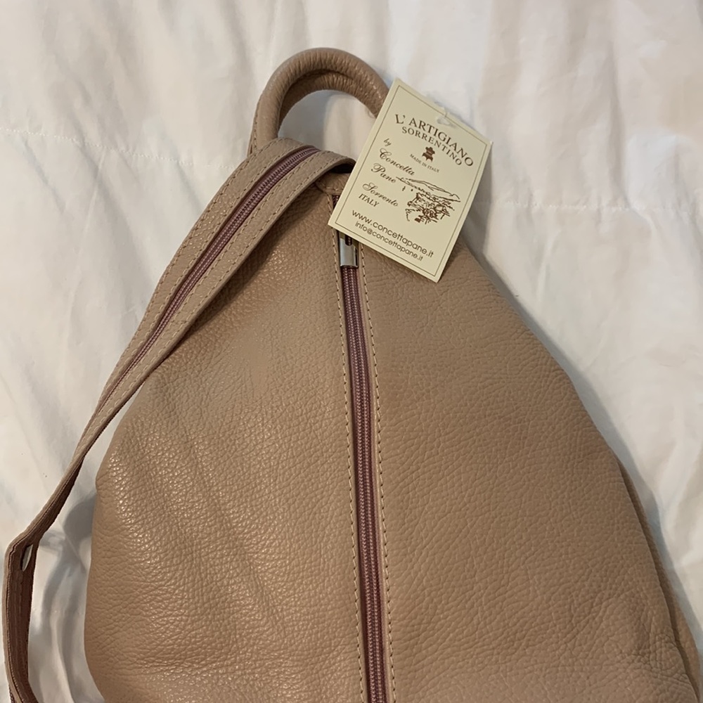 Mauve leather handbag - Picture 4 of 5